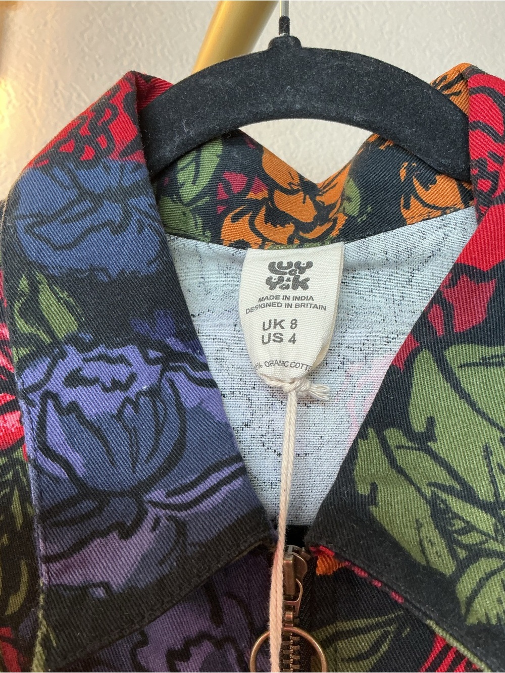 Lucy & Yak Floral Zip-Front Jumpsuit in Black, Red, Green, Blue - Picture 12 of 12